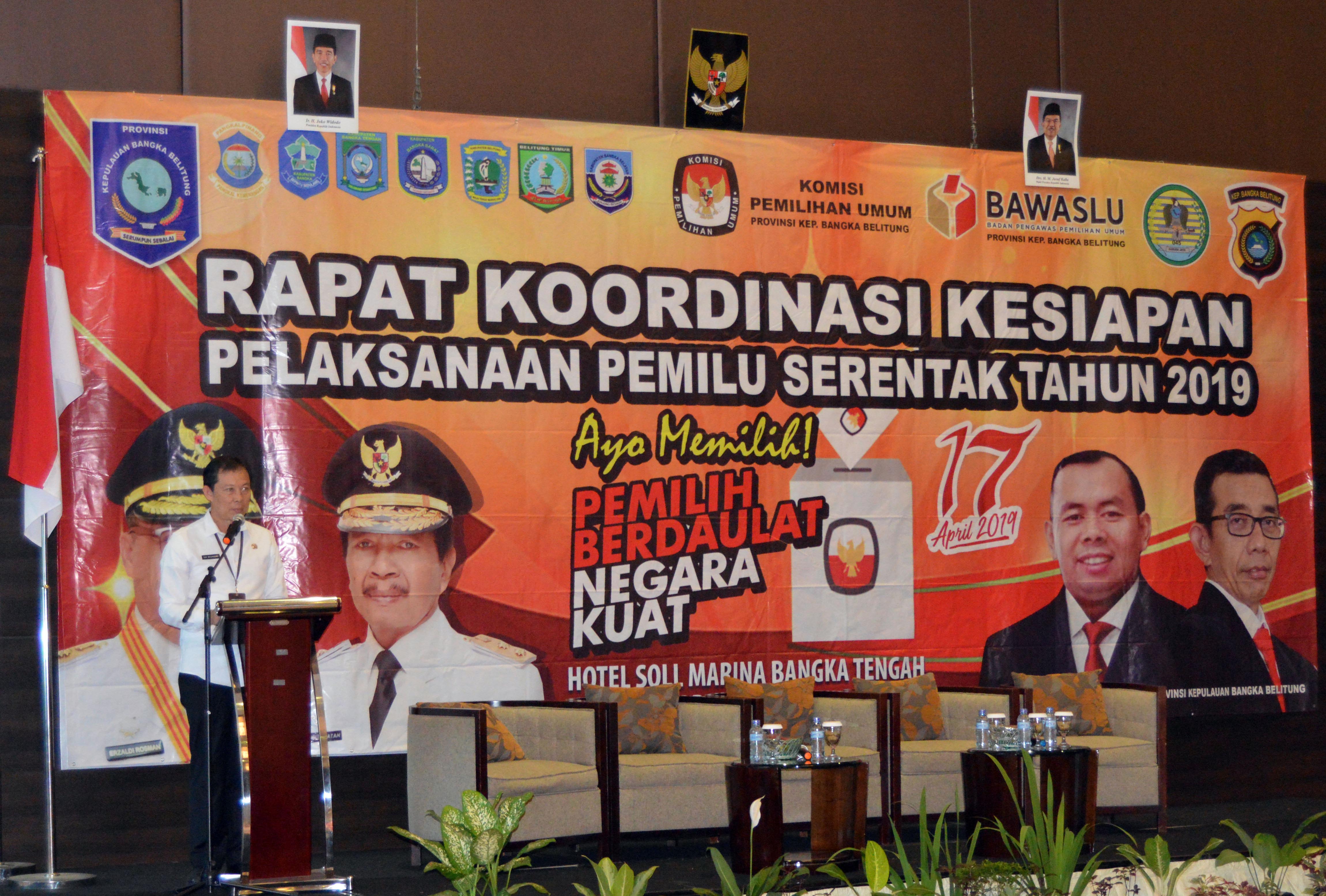 Rakor Kesiapan Pemilu Provinsi Kepulauan Bangka Belitung